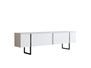 Soporte de TV de madera "Luxe" - 180 x 30 x 50 cm - Blanco