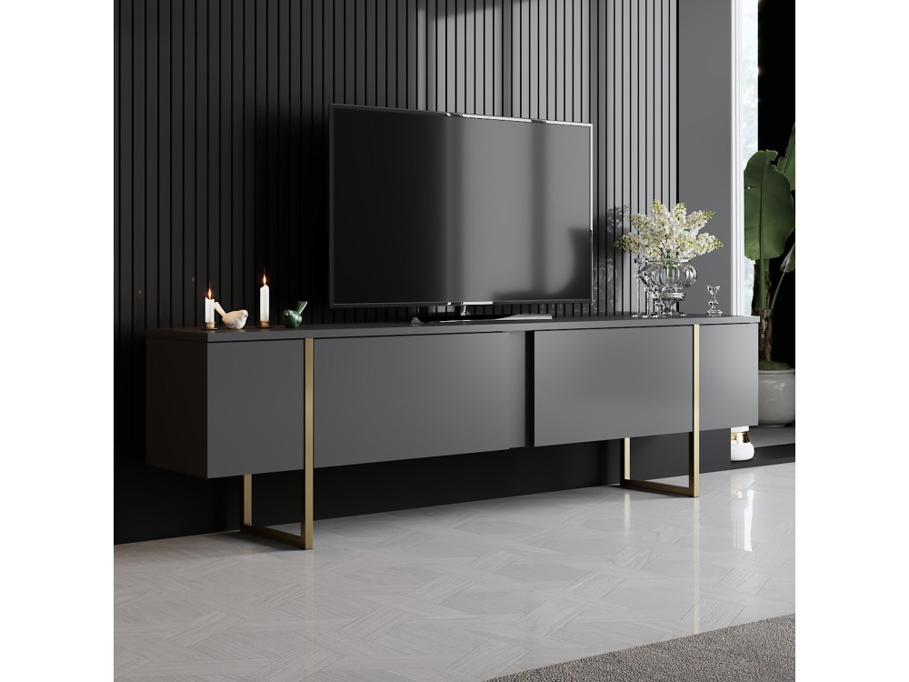 Soporte de TV de madera "Luxe" - 180 x 30 x 50 cm - Oro