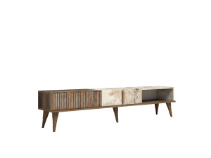 Soporte de TV de madera "Milan" - 180 x 35 x 40 cm - NogalBlanco