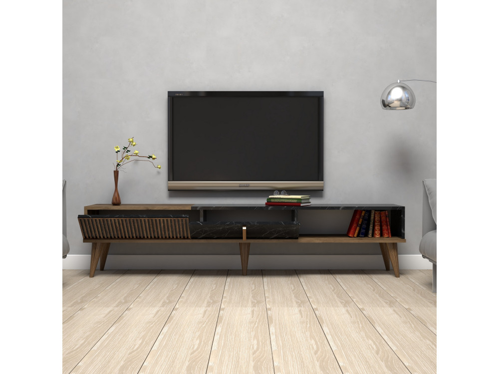 Soporte de TV de madera "Milan" - 180 x 35 x 40 cm - NogalNegro
