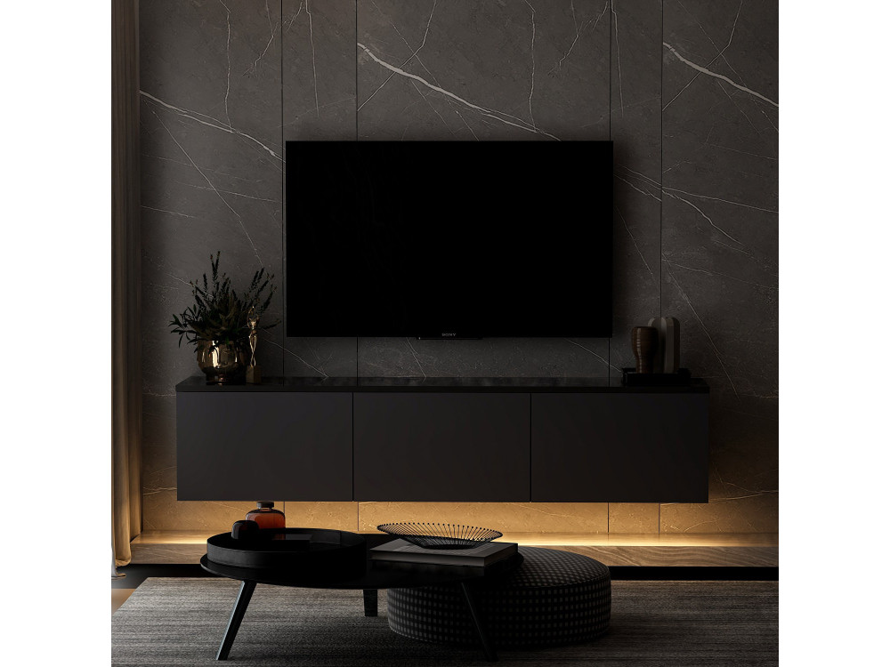 Soporte de TV de madera "Neon" - 160 x 32 x 35 cm - Antracita