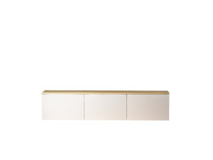 Mueble TV suspendido de madera "Neon" con iluminación LED - 160 x 32 x 35 cm - Blanco