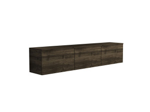 Mueble TV suspendido de madera "Neon" con iluminación LED - 160 x 32 x 35 cm - Marrón oscuro