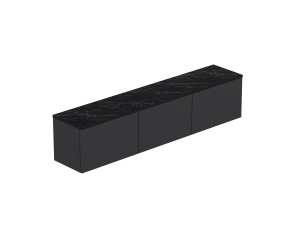Mueble TV suspendido de madera "Neon" con iluminación LED - 160 x 32 x 35 cm - Gris antracita