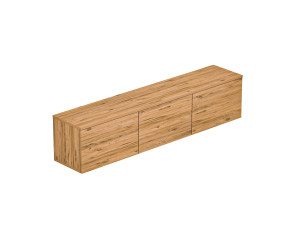 Soporte de TV de madera suspendido "Neon" con iluminación LED - 160 x 32 x 35 cm - Marrón claro