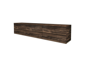 Soporte de TV de madera suspendido "Neon" con iluminación LED - 160 x 32 x 35 cm - Marrón