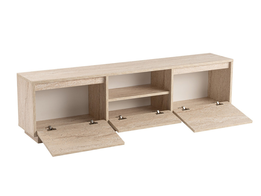 Soporte de TV de madera "Vanguard" - 160 x 29 x 42 cm - Travertino
