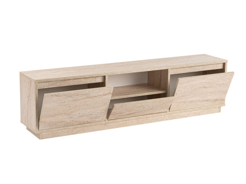 Soporte de TV de madera "Vanguard" - 160 x 29 x 42 cm - Travertino