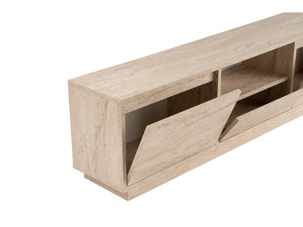 Soporte de TV de madera "Vanguard" - 160 x 29 x 42 cm - Travertino