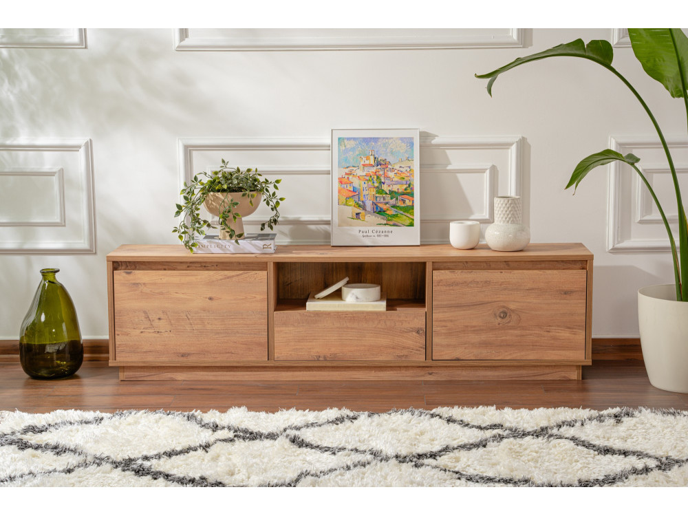 Soporte de TV de madera "Vanguard" - 160 x 29 x 42 cm - Pino Atlántico
