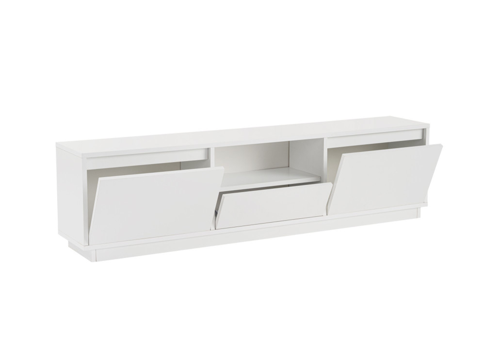 Soporte de TV de madera "Vanguard" - 160 x 29 x 42 cm - Blanco natural