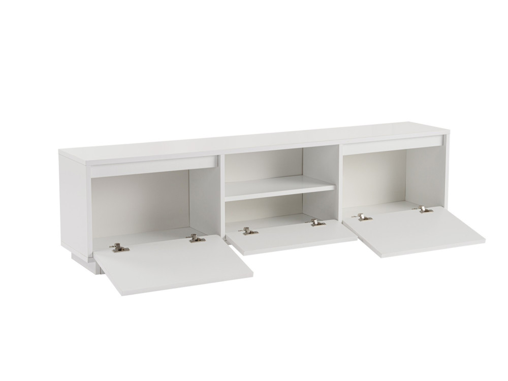 Soporte de TV de madera "Vanguard" - 160 x 29 x 42 cm - Blanco natural