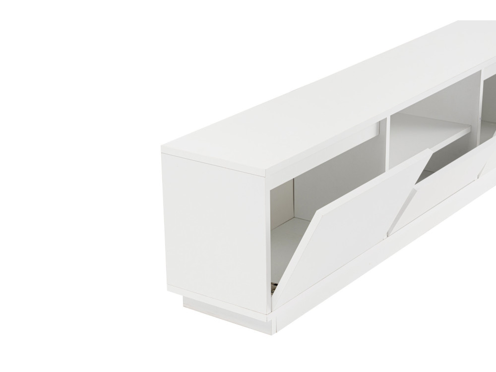 Soporte de TV de madera "Vanguard" - 160 x 29 x 42 cm - Blanco natural
