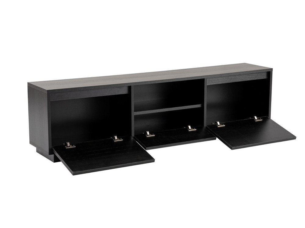 Soporte de TV de madera "Vanguard" 160 x 30 x 42 cm - Madera negra