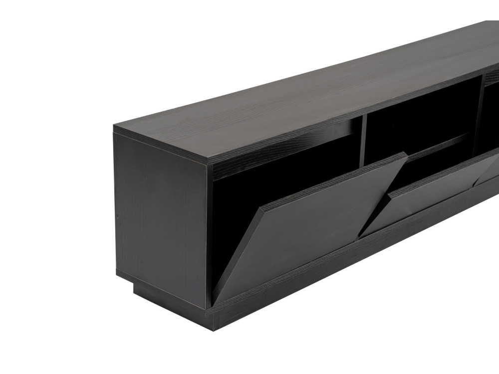 Soporte de TV de madera "Vanguard" 160 x 30 x 42 cm - Madera negra