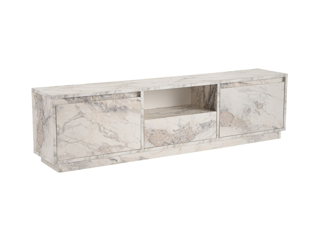 Soporte de TV de madera "Vanguard" 160 x 30 x 42 cm - mármol Freesia