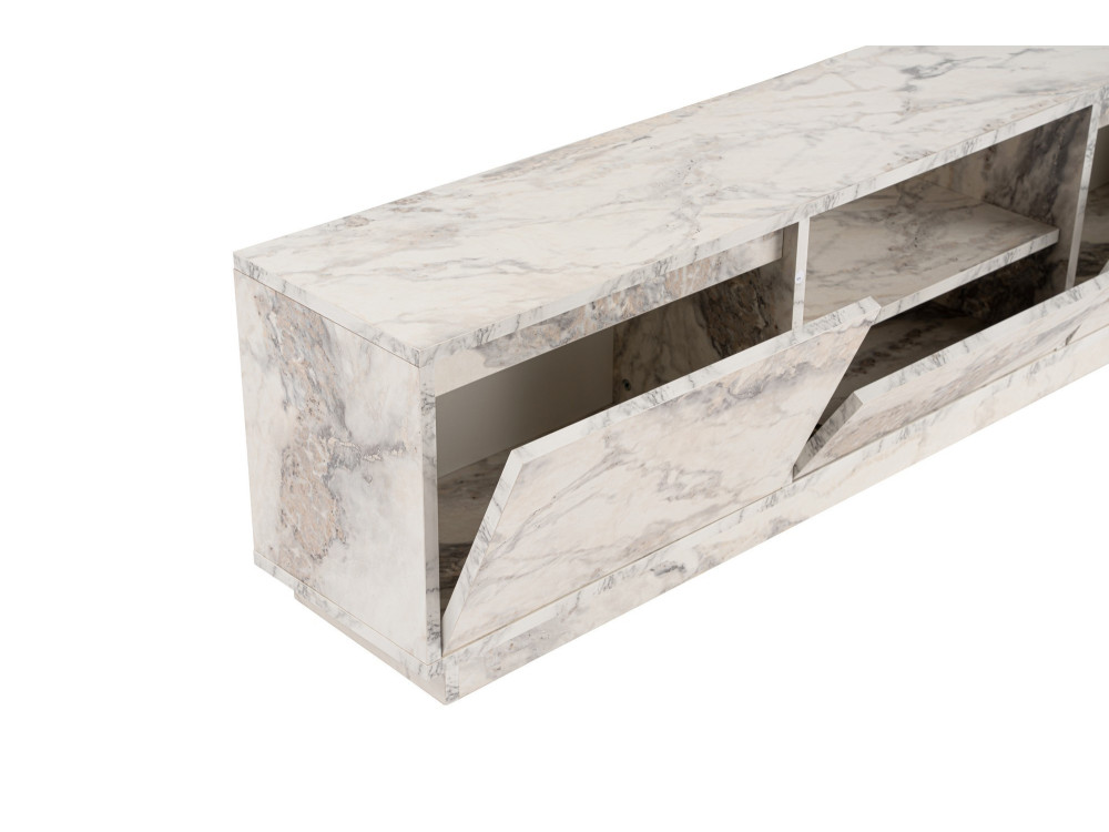 Soporte de TV de madera "Vanguard" 160 x 30 x 42 cm - mármol Freesia