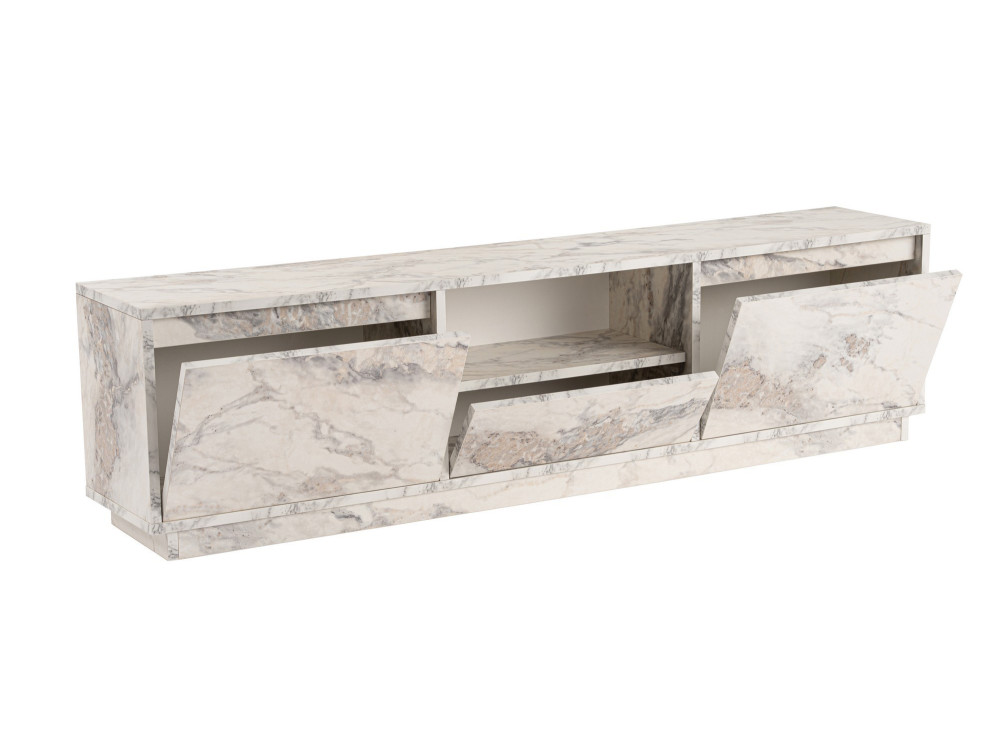 Soporte de TV de madera "Vanguard" 160 x 30 x 42 cm - mármol Freesia