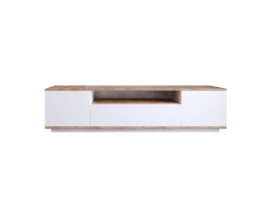 Soporte de TV de madera "FR7" - 180 x 44 x 44 cm - Pino AtlánticoBlanco