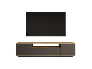 Soporte de TV de madera "FR7" - 180 x 44 x 44 cm - Pino AtlánticoAntracita