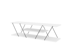 Soporte de TV de madera "April" - 120 x 30 x 33 cm - Blanco