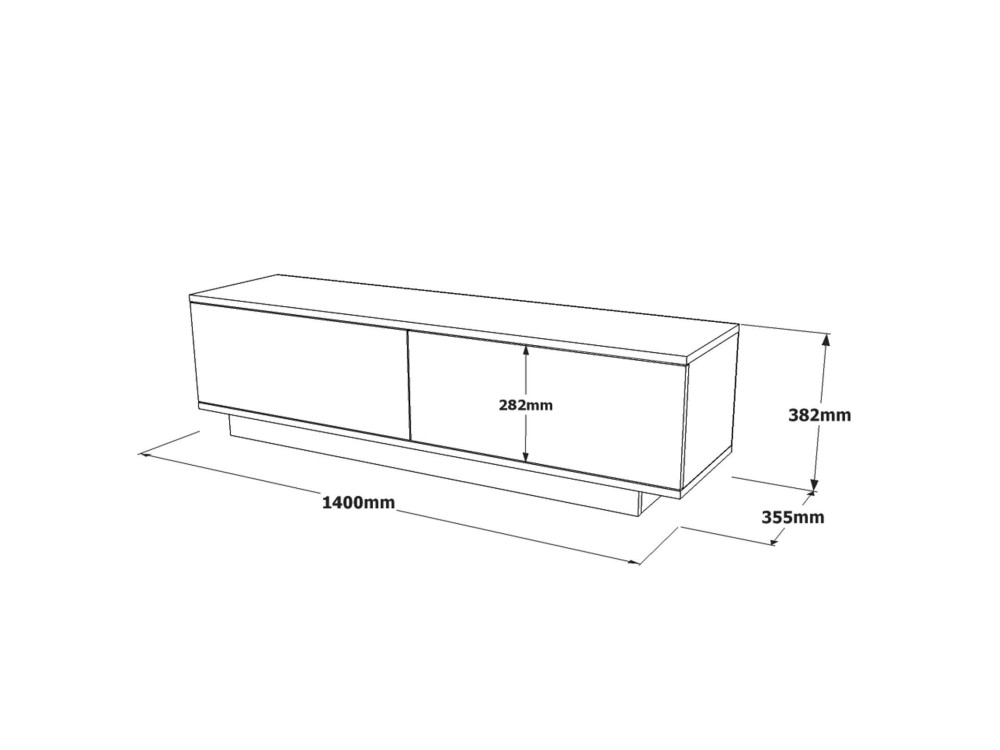 Soporte de TV de madera "FN1" - 140 x 35 x 38 cm - Blanco