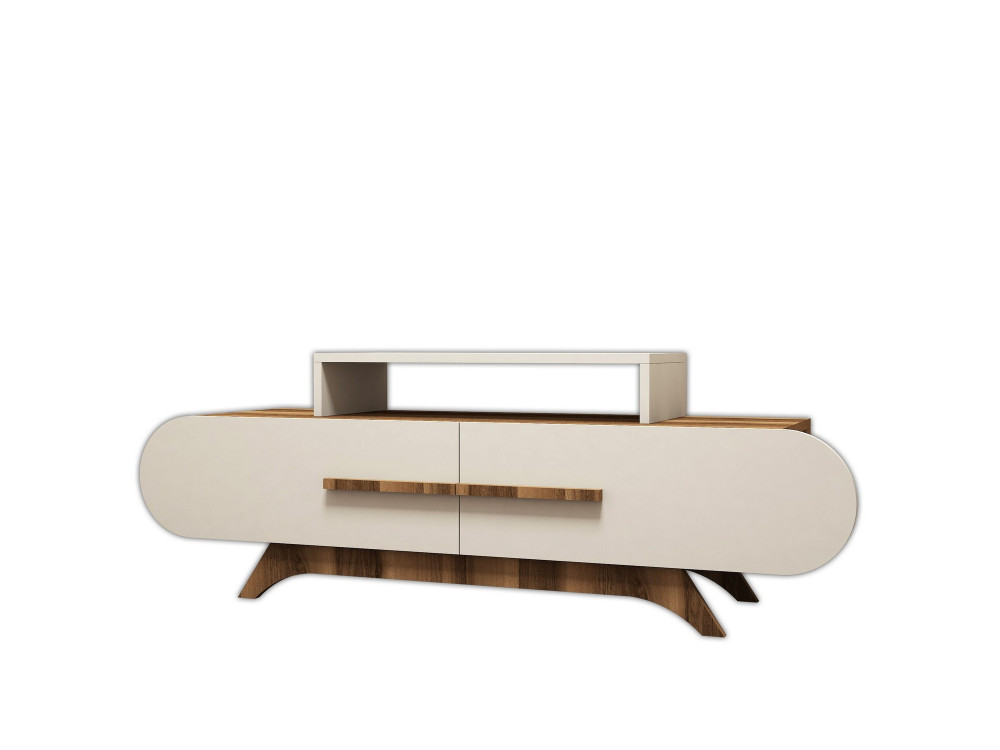 Soporte de TV de madera "Rose" - 145 x 36 x 49 cm - Nogal crema