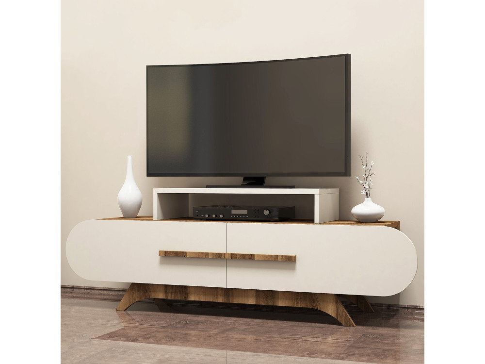 Soporte de TV de madera "Rose" - 145 x 36 x 49 cm - Nogal crema