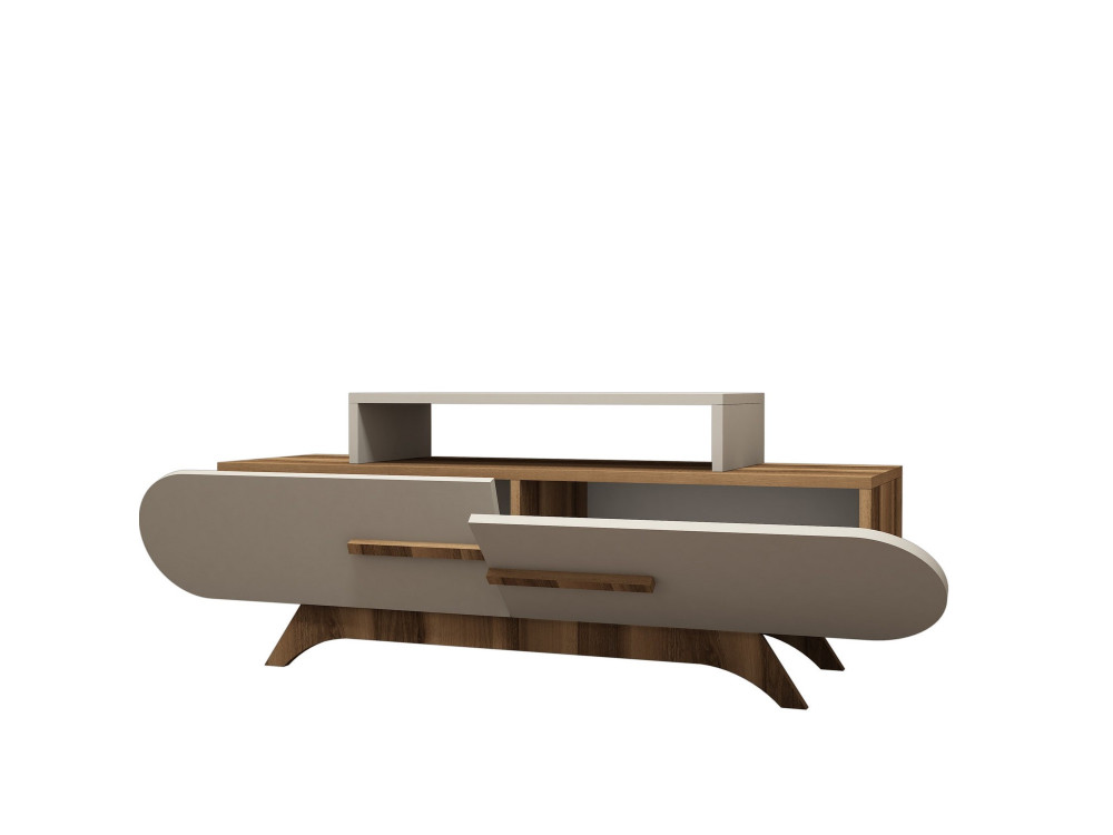 Soporte de TV de madera "Rose" - 145 x 36 x 49 cm - Nogal crema