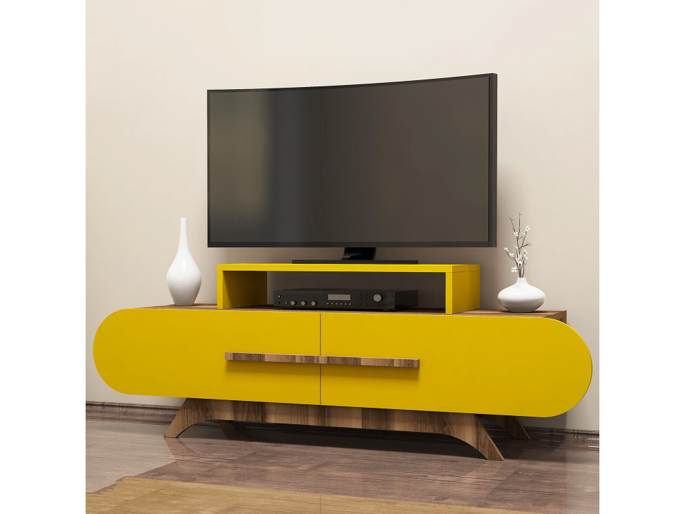Soporte de TV de madera "Rose" - 145 x 36 x 49 cm - NogalAmarillo