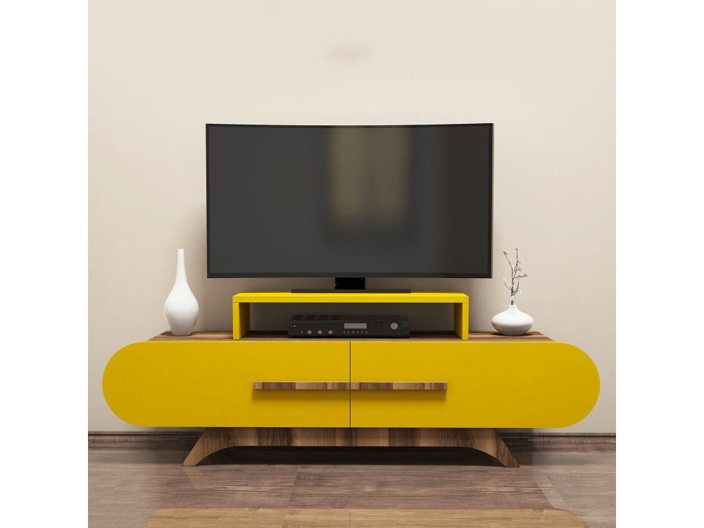Soporte de TV de madera "Rose" - 145 x 36 x 49 cm - NogalAmarillo