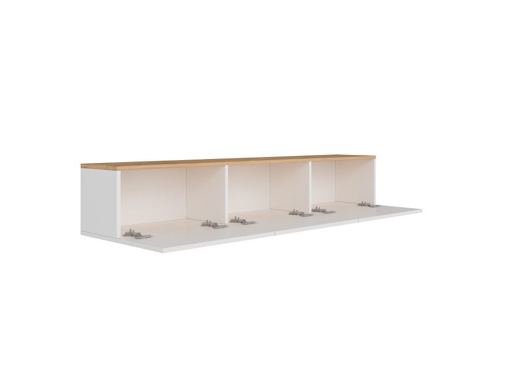 Soporte de TV de madera "West" - 150 x 32 x 30 cm - Pino blanco atlántico