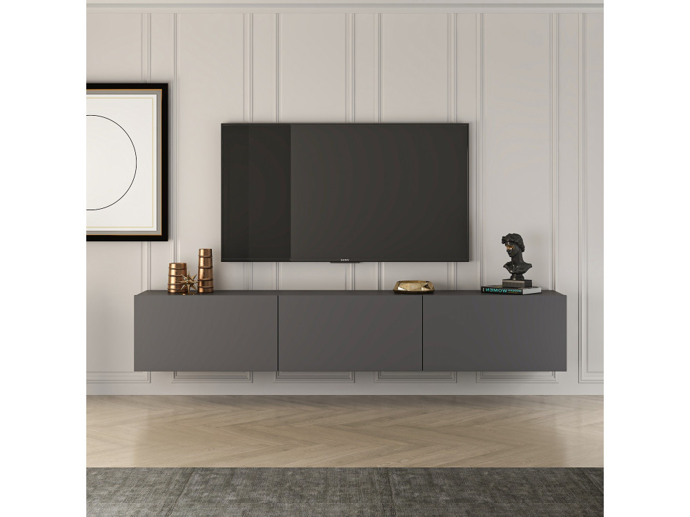 Mueble TV de madera "West" 150 x 32 x 30 cm - Antracita