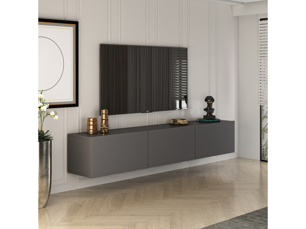 Mueble TV de madera "West" 150 x 32 x 30 cm - Antracita