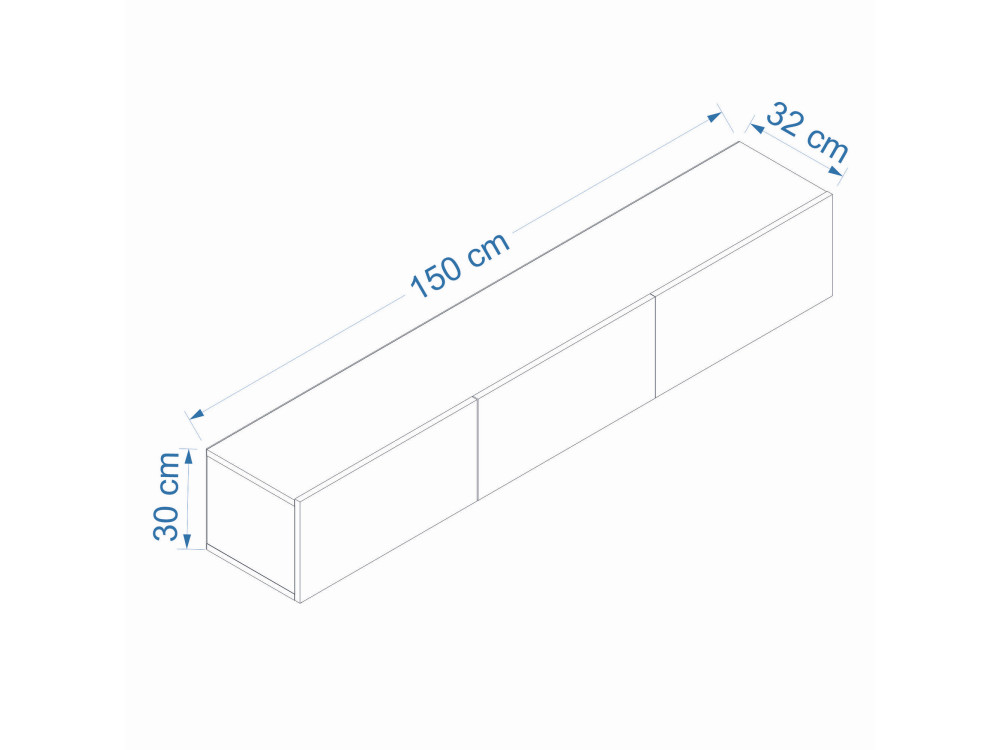 Mueble TV de madera "West" 150 x 32 x 30 cm - Antracita