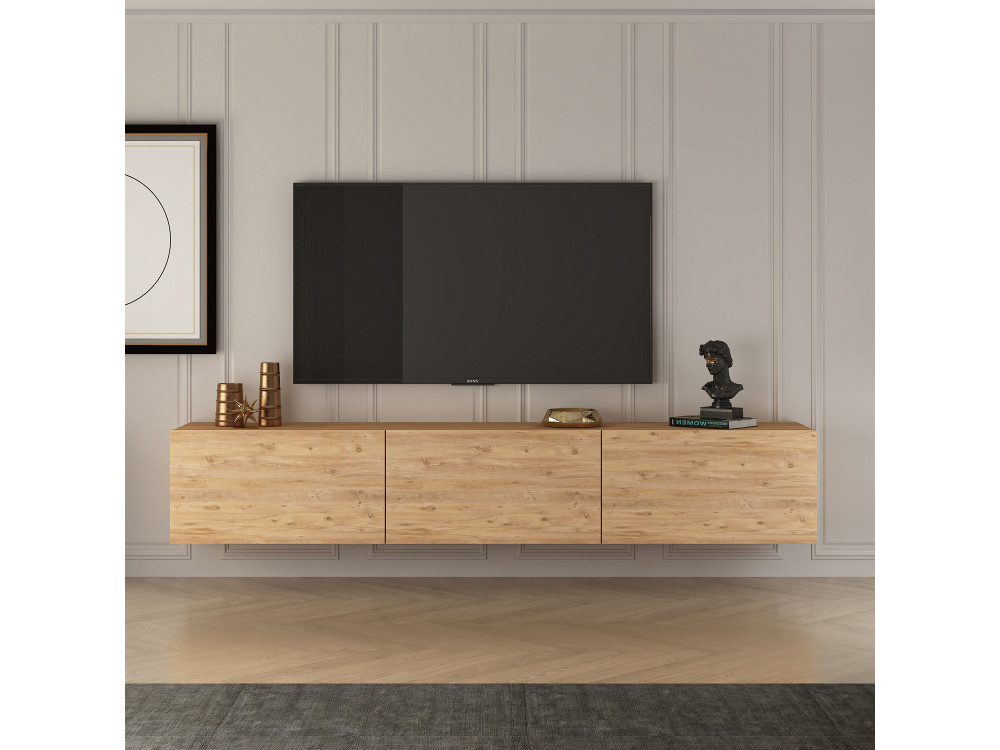 Mueble TV de madera "West" 150 x 32 x 30 cm - pino atlántico