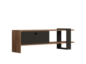 Soporte de TV de madera "Ova" - 120 x 25 x 36 cm - Roble-Antracita