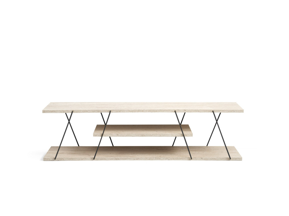 Soporte de TV de madera "Canaz" - 120 x 30 x 33 cm - Beige
