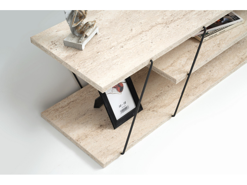 Soporte de TV de madera "Canaz" - 120 x 30 x 33 cm - Beige