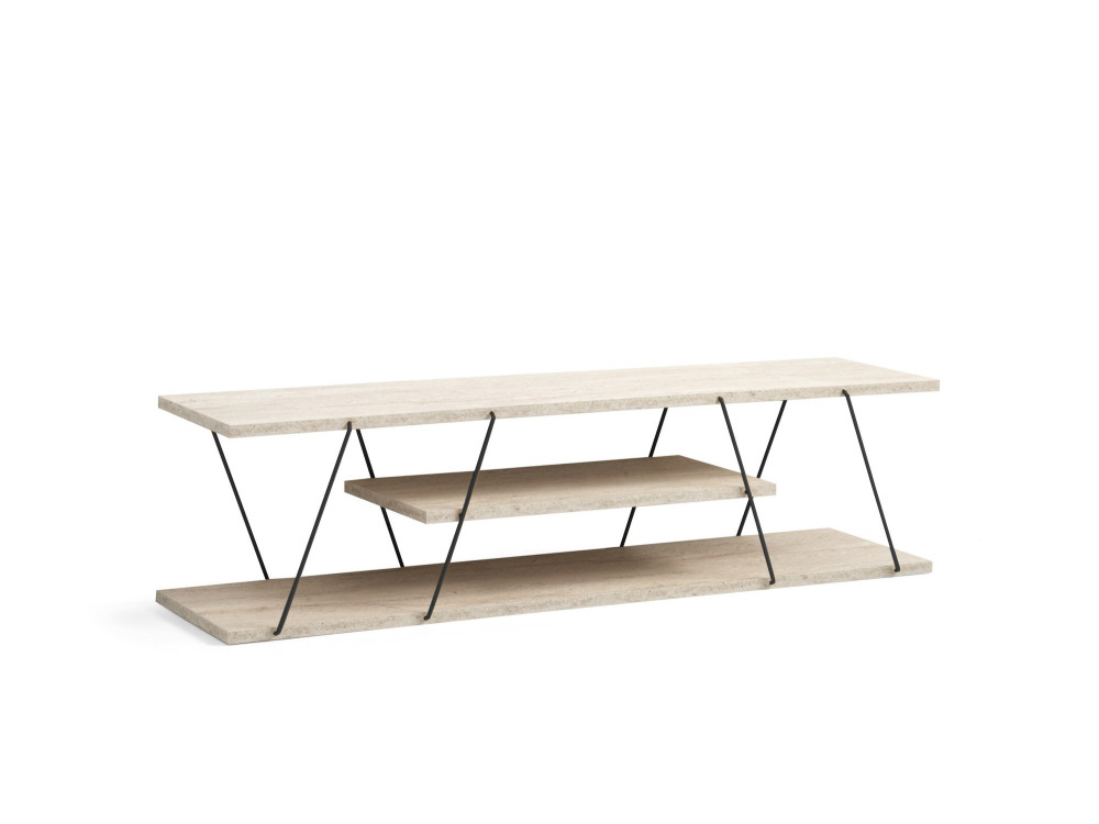 Soporte de TV de madera "Canaz" - 120 x 30 x 33 cm - Beige