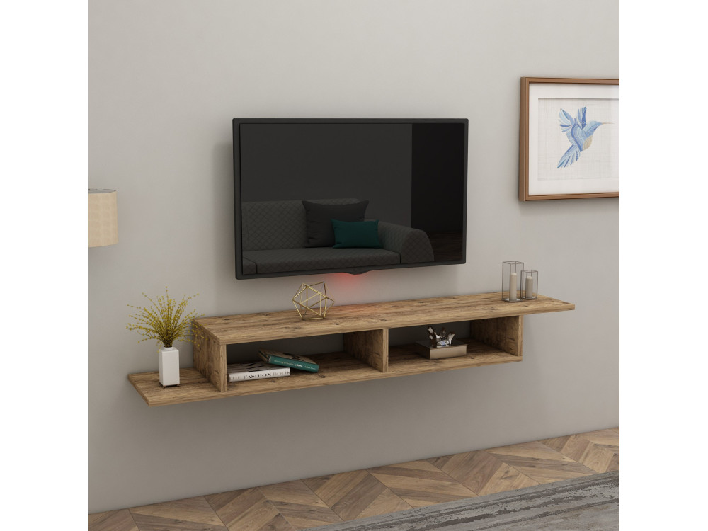 Soporte de TV de madera "Muson" - 120 x 29 x 18 cm - Pino Atlántico
