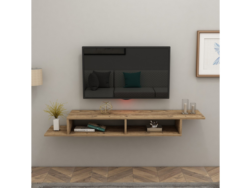 Soporte de TV de madera "Muson" - 120 x 29 x 18 cm - Pino Atlántico