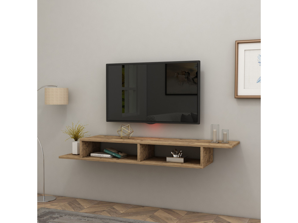 Soporte de TV de madera "Muson" - 120 x 29 x 18 cm - Pino Atlántico