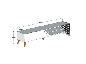 Soporte de TV de madera "Beril" - 180 x 40 x 37 cm - Nogal