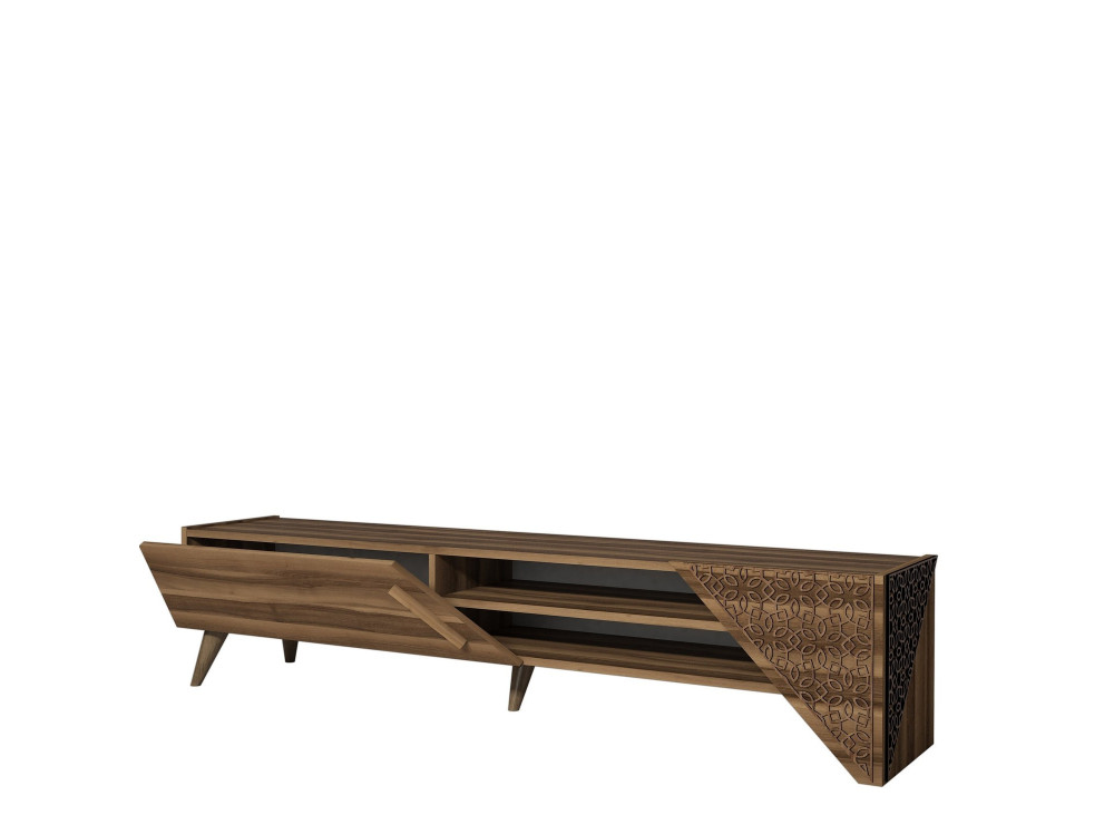 Soporte de TV de madera "Beril" - 180 x 40 x 37 cm - Nogal