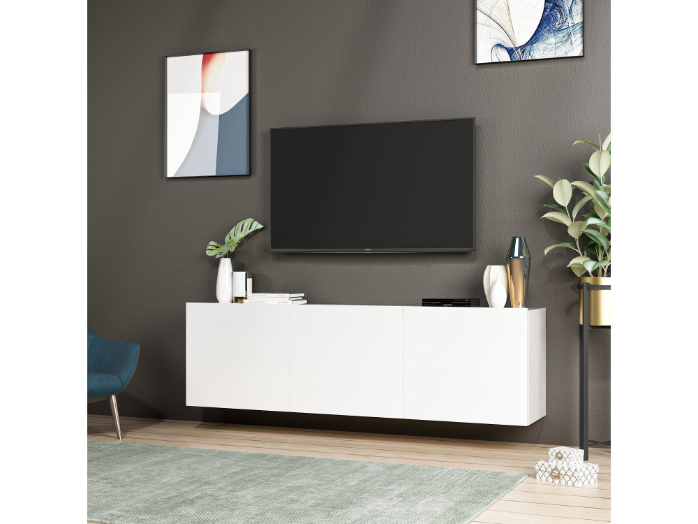 Soporte de TV de madera "Blanco" - 150 x 31 x 44 cm - Blanco