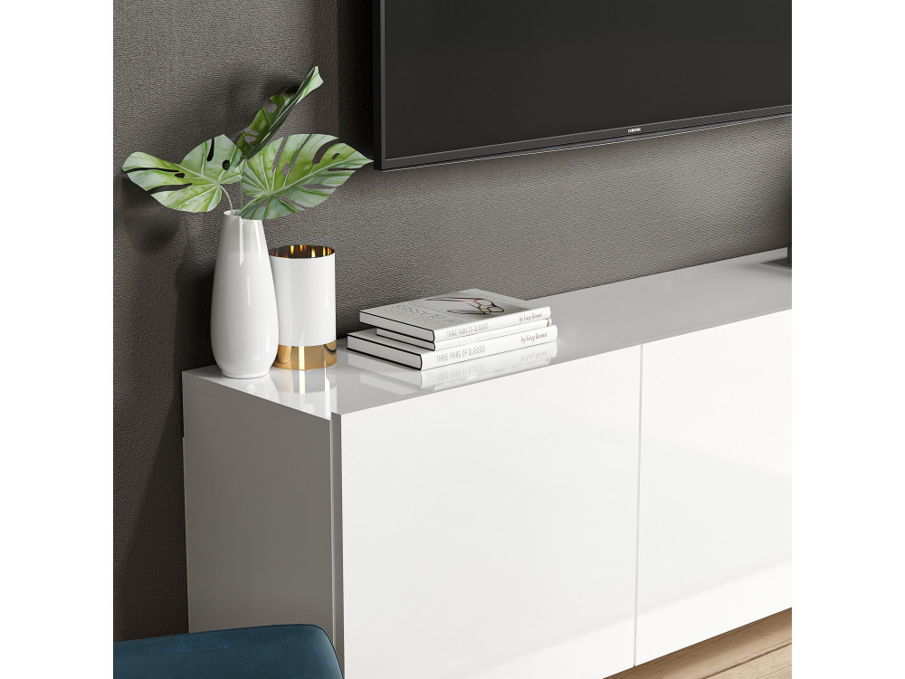 Soporte de TV de madera "Blanco" - 150 x 31 x 44 cm - Blanco