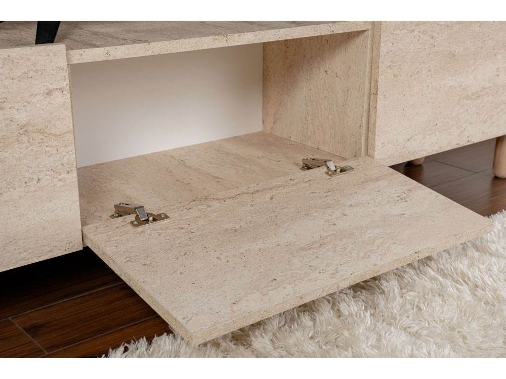 Soporte de TV de madera "Alvin" - 180 x 31 x 42 cm - Beige