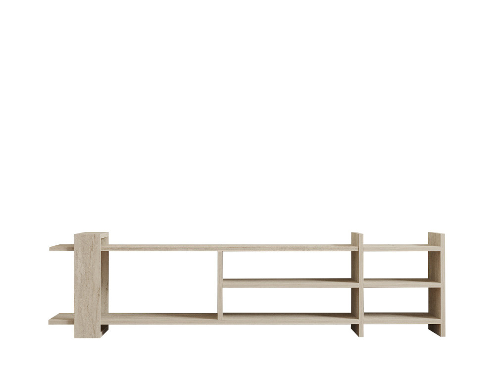 Soporte de TV de madera "Zeyna" - 156 x 29 x 40 cm - Travertino