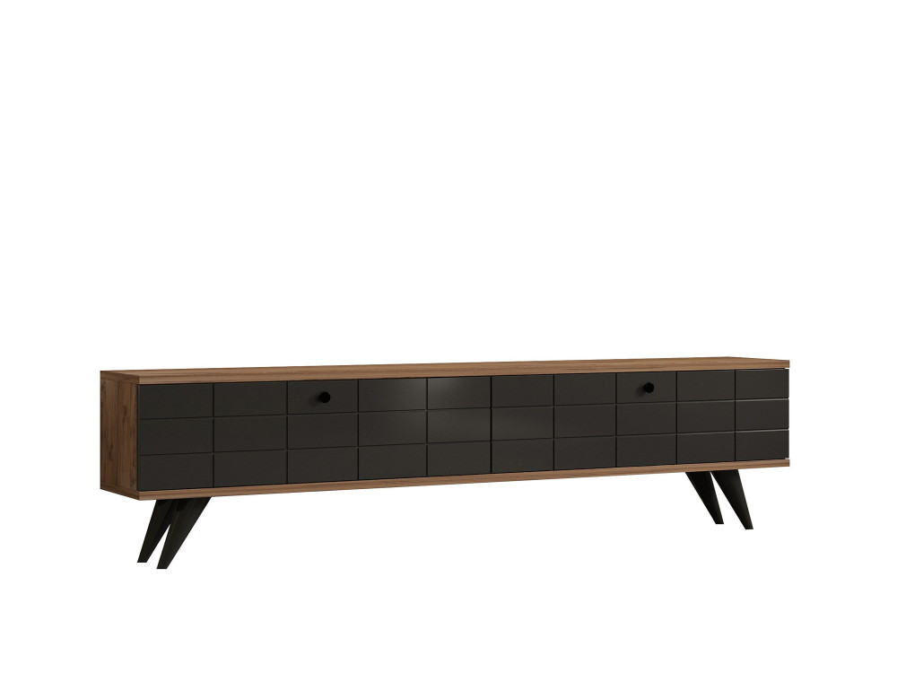 Soporte de TV de madera "Alberi" - 160 x 25 x 35 cm - Gris antracita
